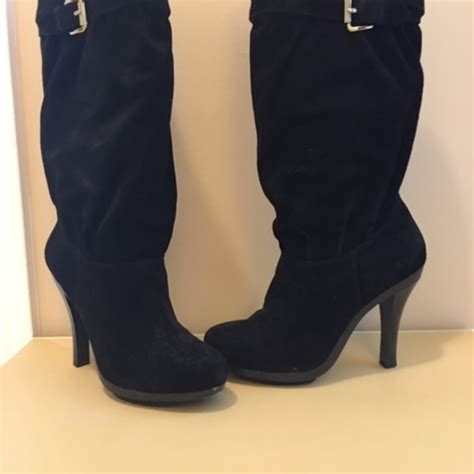 michael michael kors kincade slouch boot black suede